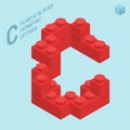 Plastic blocs letter C Royalty Free Stock Photo