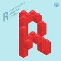 Plastic blocs letter R Royalty Free Stock Photo