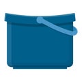 Plastic blue bucket empty or with water for gardening home isolated on white background. Cartoon style. Vector illustration for Royalty Free Stock Photo