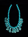 Plastic blue necklace Royalty Free Stock Photo