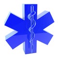 Plastic blue star of life, from top left