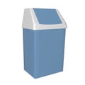 Plastic blue and white trash bin, 3D illustration Royalty Free Stock Photo