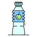 Plastic bottle apple vinegar icon color outline vector