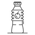 Plastic bottle apple vinegar icon, outline style