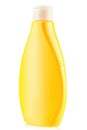 Yellow bottle for body care products Royalty Free Stock Photo