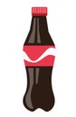 Bottle of brown soda vector cartoon illustration.