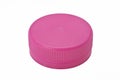 Single pink plastic bottle cap isolated on white background Royalty Free Stock Photo