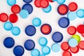 Plastic bottle caps. Separate garbage collection. Royalty Free Stock Photo