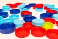 Plastic bottle caps. Separate garbage collection. Royalty Free Stock Photo