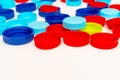Plastic bottle caps. Separate garbage collection. Royalty Free Stock Photo