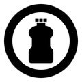 Plastic bottle Cleanser icon in circle round black color vector illustration solid outline style image