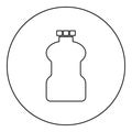 Plastic bottle Cleanser icon in circle round black color vector illustration solid outline style image