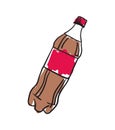 Plastic bottle of cola hand drawn icon