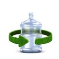 Plastic bottle Concept with green arrows from the grass. Recycling concept isolation on white Royalty Free Stock Photo