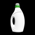 Plastic bottle for detergent cleaning agent iIsolated on black background. Plastic bottle isolated with clipping path. Empty space