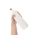 Plastic bottle with dish soap. Royalty Free Stock Photo