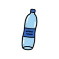 Plastic bottle doodle icon, vector illustration