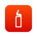 Plastic bottle of drain cleaner icon digital red