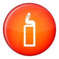 Plastic bottle of drain cleaner icon, flat style