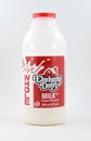 Plastic bottle of Elmurst Dairy whole milk