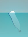 Plastic bottle floating in the sea vector concept. Symbol of ocean and sea waste pollution, environmental damage and