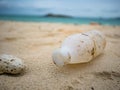 Plastic bottle or Garbage on the Beach Royalty Free Stock Photo