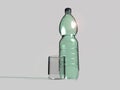 Plastic bottle and glass