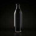 Cute 3d Black Glass Bottle Mockup On Dark Background