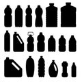 Plastic bottle icon. Plastics silhouettes, plastic package symbols Royalty Free Stock Photo