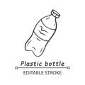 Plastic bottle linear icon