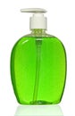 Plastic Bottle with liquid soap on white