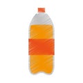 Plastic bottle orange juice icon