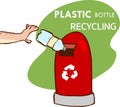 Plastic bottle recycling process vector illustration. Royalty Free Stock Photo