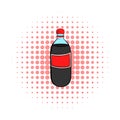 Plastic bottle with a red label icon, comics style