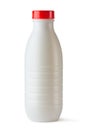 Plastic bottle with red lid for dairy foods