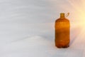 Plastic bottle in the snow Royalty Free Stock Photo