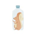 Plastic bottle with squirrel animal inside, global environmental problem, ecological disaster vector Illustration on a Royalty Free Stock Photo