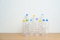 Plastic bottle on table at home or office. Recycle garbage Sorting. Plastic Free, Ecology, Environmental, pollution, Dispose Royalty Free Stock Photo