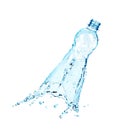 A plastic bottle of water that becomes a splash