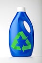 Plastic bottle on white with symbol recycle