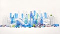 Plastic bottles, plastic caps. Plastic recycling concept. Royalty Free Stock Photo