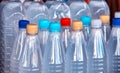 Plastic bottles with colourful caps Royalty Free Stock Photo