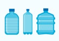 Plastic bottles empty with lids vector icons Royalty Free Stock Photo