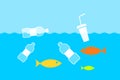 Plastic bottles in the river, sea and ocean Royalty Free Stock Photo