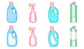 Plastic bottles for household chemicals, cleaners