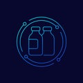 plastic bottles icon, linear vector Royalty Free Stock Photo