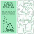 Plastic bottles recycling information card Royalty Free Stock Photo