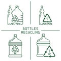 Plastic bottles recycling set Royalty Free Stock Photo