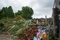 Plastic bottles, rubbish and food waste at the garbage dump at tropical island