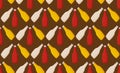 Plastic bottles sauce of tomato ketchup, mayonnaise and mustard in seamless pattern